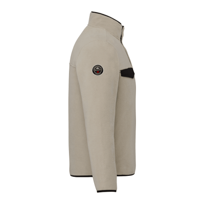 Custom Men's Roots73 WESTVILLE Eco Microfleece Pullover - Oatmeal - Side