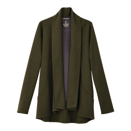 Custom Women's EQUINOX Knit Cardigan Sweater - Loden Heather