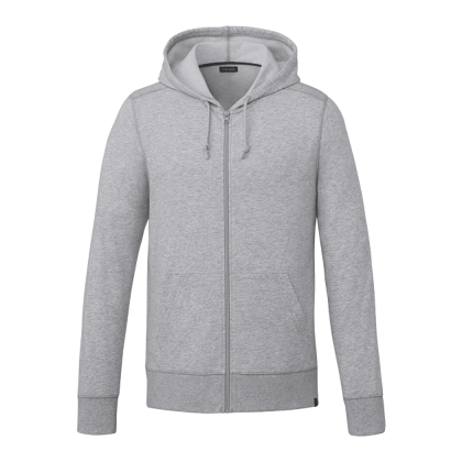 Custom Men's ARGUS Eco Fleece Full Zip Lightweight Hoodie - Heather Gray