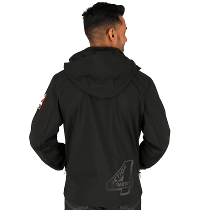 Custom Men's Manzano Eco Softshell Jacket - Black - Back