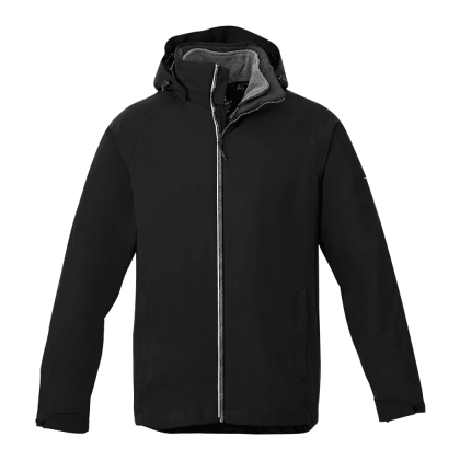 Custom Men's ARLINGTON Waterproof 3-in-1 Jacket - Black/Heather Dark Charcoal