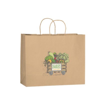 Custom Natural Kraft Twisted Paper Handle Shopper - Digital Splash