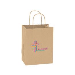 Custom Natural Kraft Twisted Paper Handle Shopper - Digital Splash