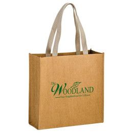 Custom TIDAL WAVE - Washable Kraft Paper Tote Bag with Web Handle