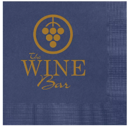 Custom Logo Beverage Napkin Hot Stamp- Coined - Navy