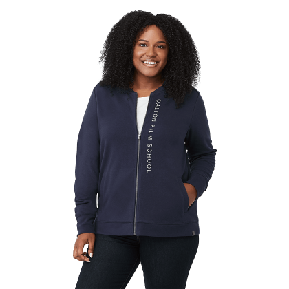 Custom Women's RIGI Eco Knit Full Zip - Vintage Navy - Front