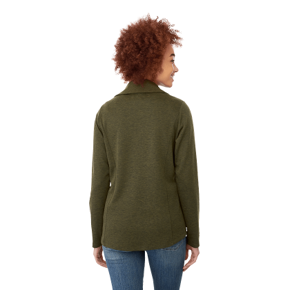 Custom Women's STRATTON Knit Half Zip - Loden Heather - Back