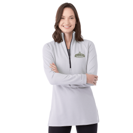 Custom Women's ASGARD Eco Knit Half Zip - Silver Heather - Front