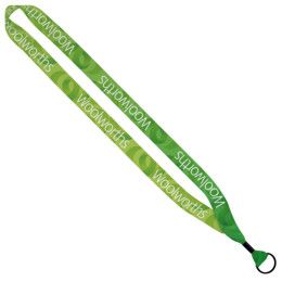 Custom 3/4" Recycled PET Dye-Sublimated Lanyard - Metal Crimp, Metal Split-Ring