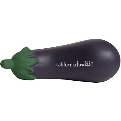 Custom Eggplant Stress Reliever with Logo Imprint