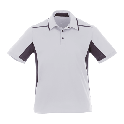 Custom Men's ROYCE Short Sleeve Polo - Light Gray with Gray Storm