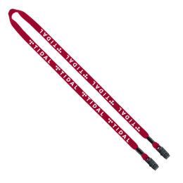 Custom 1/2" Cotton Double Bulldog Clip Lanyard