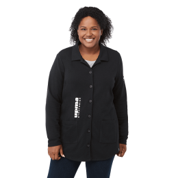 Custom Women's RIGI Eco Knit Button Cardi - Black - Front