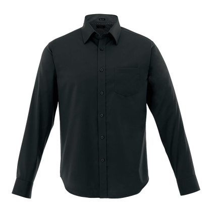 Custom Men's CROMWELL Long Sleeve Button Up Shirt - Black Custom Men's CROMWELL Long Sleeve Button Up Shirt - Black