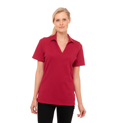 Custom Women's Jepson Short Sleeve Polo - Vintage Red - Front