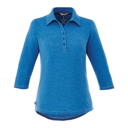 Custom Women's Tipton Three Quarter Sleeve Polo - Olympic Blue Heather