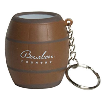 Custom Barrel Keyring Stress Reliever with Logo Imprint