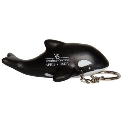 Custom Orca Killer Whale Keyring Stress Reliever with Logo Imprint