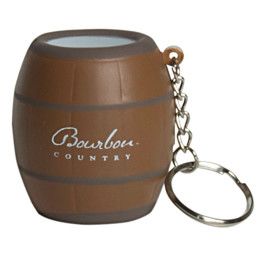 Custom Barrel Keyring Stress Reliever with Logo Imprint