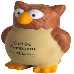 Custom Owl Stress Reliever with Logo Imprint