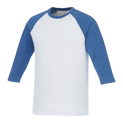 Men's Dakota Three Quarter Raglan Tee - New Royal Heather/White
