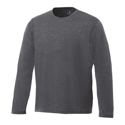 Custom Men's Parima Long Sleeve Performance Tech Tee - Heather Charcoal