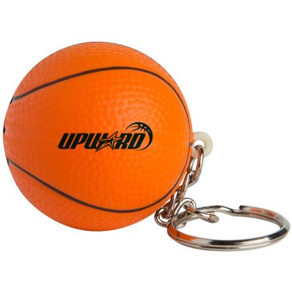 Custom Basketball Keyring Stress Reliever with Logo Imprint