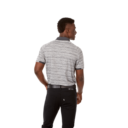 Custom Men's EMORY Short Sleeve Polo - Heather Gray/Gray Storm - Back