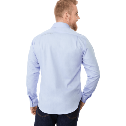 Custom Men's PIERCE Long Sleeve Shirt - Sky Blue - Back