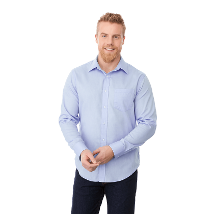 Custom Men's PIERCE Long Sleeve Shirt - Sky Blue - Front