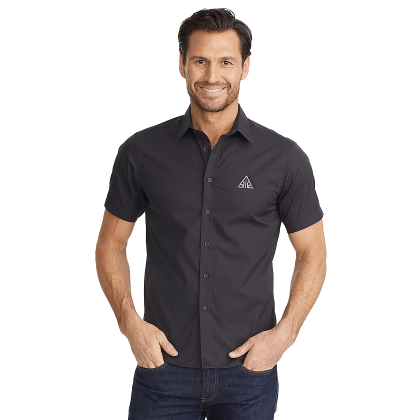 Custom Men's UNTUCKit Classic Coufran Short Sleeve Button Up Shirt with Logo