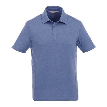 Custom Men's CONCORD Short Sleeve Polo - Steel Blue Heather