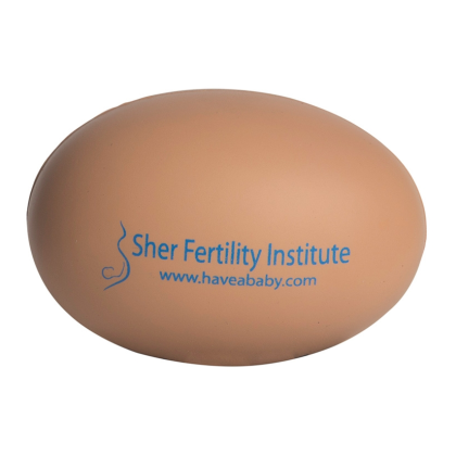 Custom Egg Stress Reliever - Brown with Logo Imprint