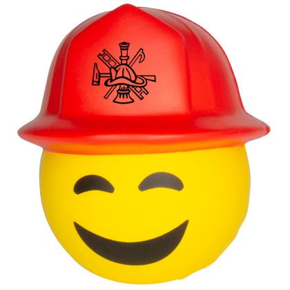 Custom Fireman Emoji Hat Stress Reliever with Logo Imprint