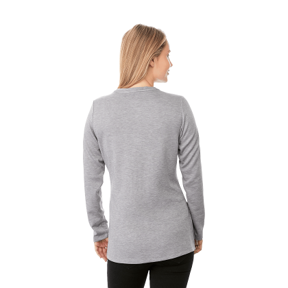 Custom Women's BROMLEY Knit V-Neck Sweater - Heather Gray - Back