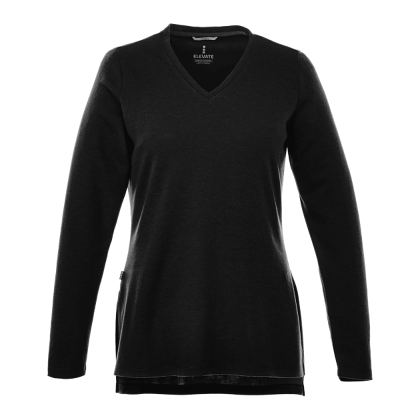 Custom Women's BROMLEY Knit V-Neck Sweater - Black