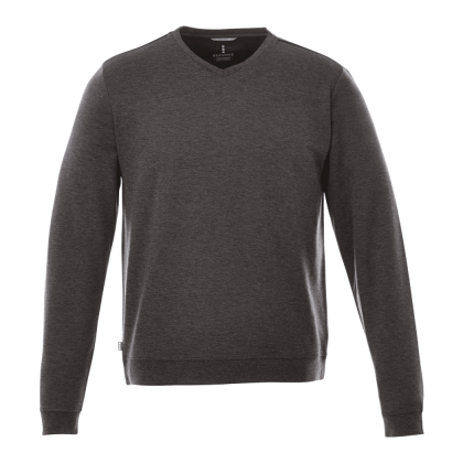 Custom Men's BROMLEY Knit V-Neck Sweater - Heather Dark Charcoal