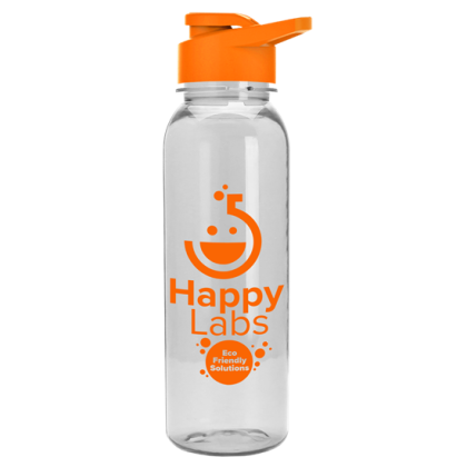  Custom The Outdoorsman - 24 Oz. Tritan ReNew Bottle With Drink Thru Lid - Clear with Orange Lid