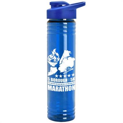 Custom 32 Oz. Adventure Bottle With Drink-Thru Lid - Made With Tritan ReNew - Transparent Blue