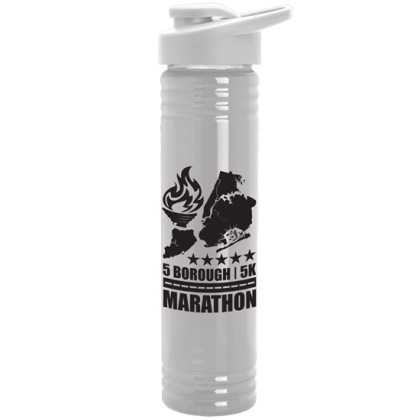 Custom 32 Oz. Adventure Bottle With Drink-Thru Lid - Made With Tritan ReNew - Clear with White Lid