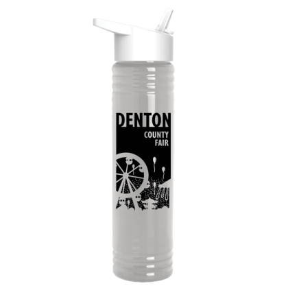 Custom 32 Oz. Adventure Bottle With Flip Straw Lid - Made With Tritan ReNew - Clear with White Lid