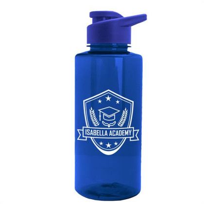 Custom The Mountaineer - 36 Oz. Tritan ReNew Bottle With Drink Thru Lid - Transparent Blue