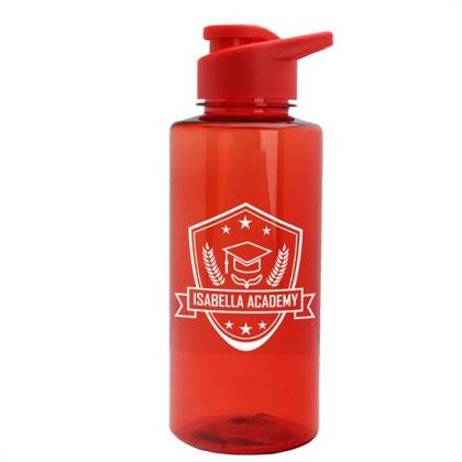 Custom The Mountaineer - 36 Oz. Tritan ReNew Bottle With Drink Thru Lid - Transparent Red