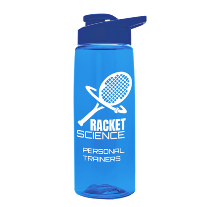 Custom The Flair 26 Oz. Bottle Made With Tritan ReNew Drink Thru Lid - Transparent Blue