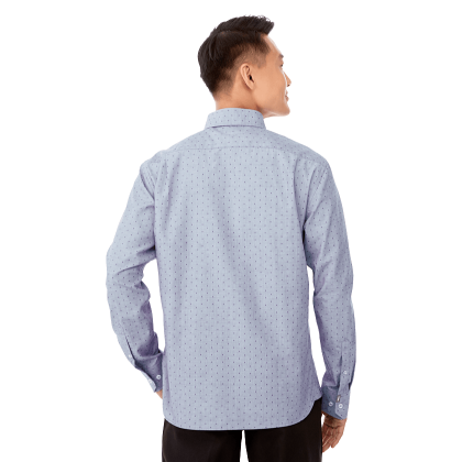 Custom Men's HUNTINGTON Long Sleeve Dotted Button Up Shirt - Invictus - Back