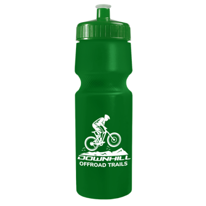 Custom The Venture - 24 Oz. Circular Bike Bottle With Push Pull Lid Share - Green