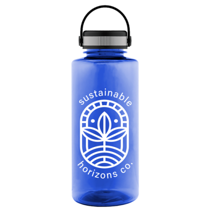 Custom The Mountaineer - 36 Oz. Tritan ReNew Bottle With EZ Grip Lid - Transparent Blue