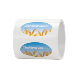 Custom Oval 4" x 2" Roll Labels with Full Color Logo