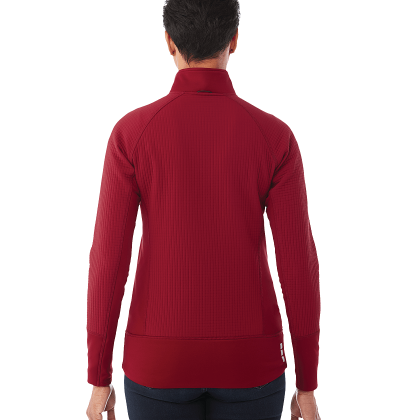 Custom Women's PANORAMA Hybrid Knit Jacket - Vintage Red - Back