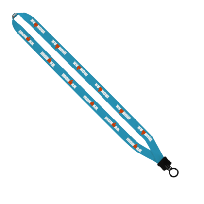 Custom 1/2" Dye- Sublimated Lanyard with Logo  - Plastic Clamshell, Plastic O-Ring